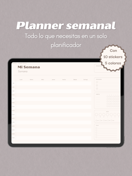 Planificador semanal digital aesthetic
