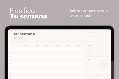 Planificador semanal digital aesthetic