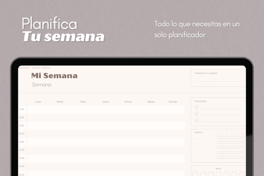 Planificador semanal digital aesthetic